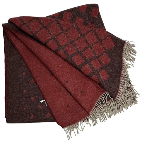 Rotfuchs Decke Wolldecke Kuscheldecke Plaid Wohndecke Jacquard grau 100% Wolle (Merino)