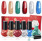Modelones Nail Polish Set 6 Colors Christmas Red Green Nail Polish Kit Quick Dry Nail Polish Gold Silver Blue Glitter Nail Polish Manicure Diy Home Salon For Women