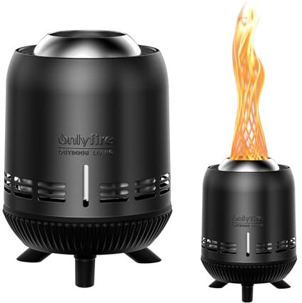 ONLYFIRE OUTDOOR LIVING Tisch-Feuerstelle, brennende Holz/Pellets, tragbarer kleiner Kamin mit Aufbewahrungstasche für Camping, Heckklappe, Wohnmobil, Terrasse, Hinterhof, rauchfreier Campingkocher