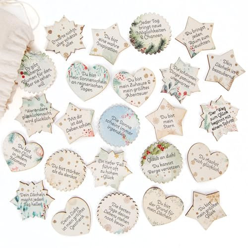 Logbuch-Verlag 24 Glücksbringer 2025 Weihnachten kleine mini Geschenke Glückstaler Familie und Freunde Neujahr 4 cm Silvester