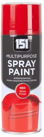 YSAMAX 151 Multipurpose Red Gloss Finish Spray Paint, Eye-Catching And Polished Look, Fast drying Formula, Weather-Resistant Properties, 400ML, (1PCS)