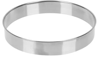 Stainless Steel Pizza Saucing & Stuffing Ring - 6 Muffin & Tart Pastry Rings - Round Pizza & Biscuit Cutter - Kitchen Baking Tools