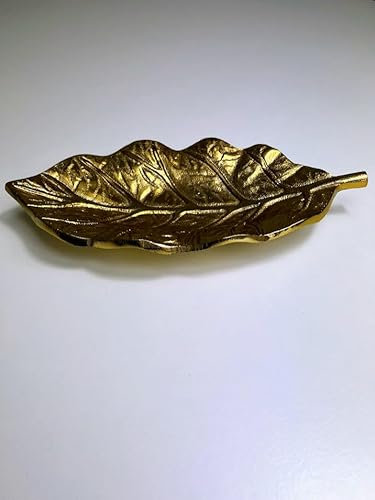 Generisch Dekorative Goldmetall-Blattschale, Dekoschale für Schmuck, Kerzen und Dekoration