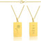 Lumari Gold Personalisierte Halskette mit Geburtsblume & Initialen Gravur – Rechteck Medaillon Gold, Edelstahl Anhänger langlebig & hypoallergen – Geschenk für Damen, Herren, Partner & Familie