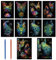 KAOTPO Kratzbilder Set DIY Kratzbilder Bastelsets für Erwachsene, Nachtleuchtend Scratch Art Painting DIY Set Erwachsene(Pfaue+Schmetterling)