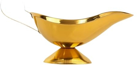 Colcolo Stainless Steel Gravy Boat Restaurant,Sturdy,10oz with Handle Gravy Serving Dish Gravy Pourer Saucier for Salad Gravy Milk, Gold