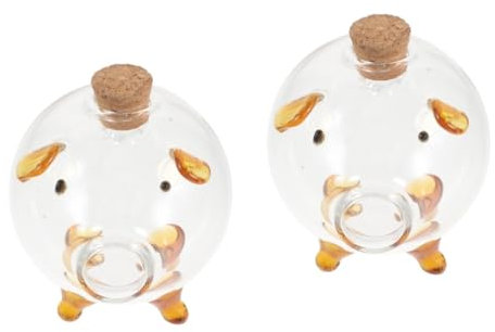 BESTonZON 2pcs Glass Container Lid Glass Bottles Cork for Wishing Jar Bead Storage Tiny Bottle