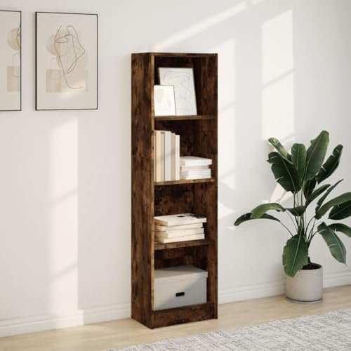 HEFZGDB Bücherregal Räuchereiche 40x24x143 cm Holzwerkstoff Allzweckschrank Bücherregal Klein Regale Vitrine für Büro Wohnbereich Arbeitszimmer Schlafzimmer