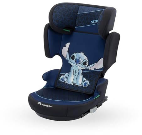 Bebeconfort Disney Road Fix i-Size, Seggiolino Auto 15-36 kg, 3,5-12 anni (100-150 cm), Seggiolino Auto Isofix Pieghevole, Portatile e Leggero 4.4 Kg, 14 Posizioni Poggiatesta, Authentic Stitch