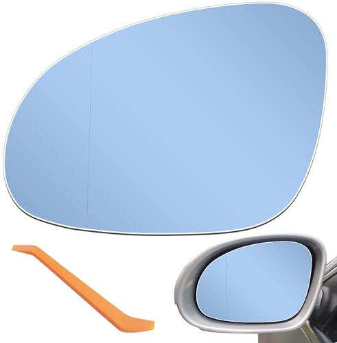 Spiegelglas Ersatz für VW JETTA 5 2005-2010/ VW GOLF 5 2003-2008/ VW PASSAT B6 2007-2011/ SKODA SUPERB Facelift 2007-2008 beheizbar Blau Glas Blendungsstörungen reduzieren (Fahrerseite/Links)