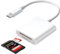 USB-C SD 3.0 Card Reader for iPhone Type C Memory Card Reader Camera Card Viewer, Dual Slot for MicroSD/SD Lightning SD Adapter for SDHC SDXC Micro SD iPhone 16 15 Series Mac iPad Windows Android