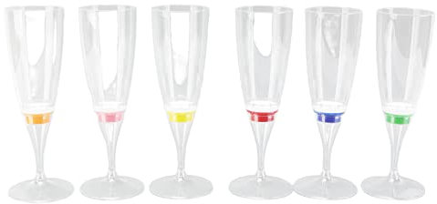 Cyrank Lot de 6 verres lumineux à LED, verres à cocktail lumineux, verres à vin, flûtes à champagne, verres amusants et brillants pour fêtes et festivals