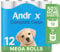 Andraex Complete Clean Toilet Tissue Mega Rolls 12 Pack