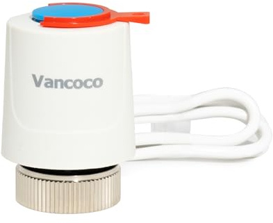 VANCOCO Stellantrieb Fussbodenheizung 230V M30x1,5 NC Stromlos Geschlossen | Thermischer Stellmotor für Fußbodenheizung & Heizkreisverteiler