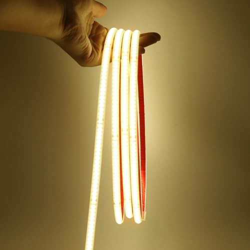 HEGEHE 230V COB LED Strip 2M, Naturweiß Superhell Hohe Dichte 240 LEDs/m Silikon Wasserdicht IP65 COB LED Streifen Flex LED Lichtleisten Schlauch, Alle 10cm Schneidbar