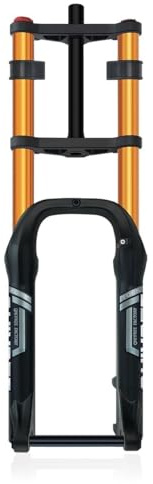 ZXGSXIOU 20/26 Inch E-Bike Air Suspension Fork Double Crown 4.0 Fat Tire Bike Front 190mm Travel Rebound Adjust，135mm Hub Spacing, 15mm Thru Axle，Disc Brake(Gold,20'')