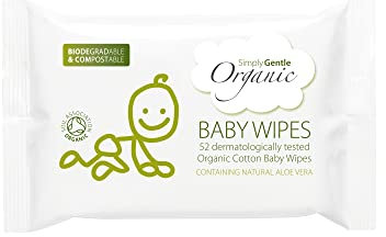 Wet Baby Wipes Sensitive Skin - By Simply Gentle - Dermatologically Tested - Newborn and Toddler Suitable, Natural Aloe Vera - Care With No Irritation - 52 Wipes Per Pack. Pack of 6. Bulk Multipack.