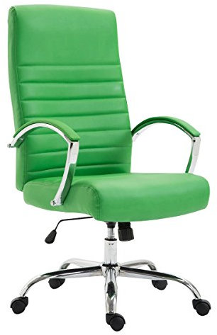 CLP Bürostuhl ergonomisch Valais Kunstleder, moderner Schreibtischstuhl, höhenverstellbarem Sitz und Einer Belastbarkeit von 136 kg, Farbe:grün