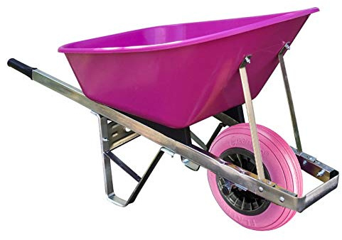 OX 120L Puncture Proof Wheelbarrow (Pink)