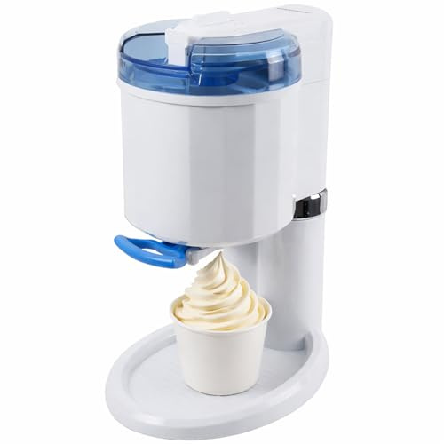 Gino Gelati GG-45W-Blue Creamy 4in1 Softeismaschine, Eismaschine, Frozen Yogurt-Milchshake Maschine, Flaschenkühler