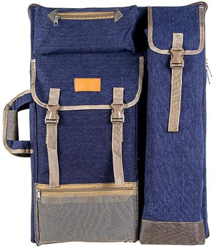 TRANSON Artist Backpack Art Portfolio Bag 26” x 19.5” Navy Blue