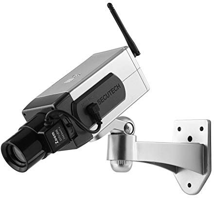 Dummy Kamera Fake Überwachung Kamera,Simulierte Dummy Surveillance Sicherheit Kamera CCTV mit Blinkendem LED Licht für Innen Außen Haus Sicherheit Security