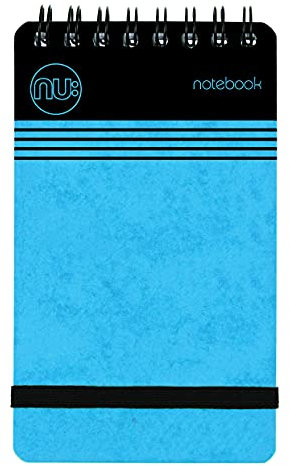 NU: Notizbücher – Craze Cloud Range – A7 blaues Notizbuch – Spiralbindung – Schreibwaren-Notizbücher – linierter Notizblock – 110 Seiten