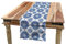 ABAKUHAUS Paisley Tischläufer, Vintage Französisch Blau, Esszimmer Küche Rechteckiger Dekorativer Tischläufer, 40 x 225 cm, Weiß Blau