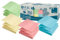 inFO Notes 100% Recycling Haftnotizen, pastellmix, zertifiziert mit dem Blauen Engel, 100 Blatt pro Block, 12 Blöcke in Recycling Box verpackt, 75 x 75 mm