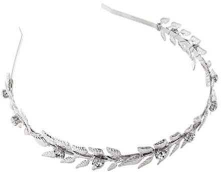 Amosfun griechische römische Göttin Stirnband Krone Kopfschmuck Braut Hochzeit Kopfschmuck Haarschmuck Silber