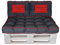 LILENO HOME Palettenkissen Set Anthrazit u. Rot - Set 2: (1x Sitzteil + 2X Rückenteil klein) - Polster für Europaletten - Palettenkissen Outdoor als Sitzkissen für Palettenmöbel