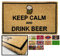 LucaHome - Felpudo Entrada casa Original y Divertido de Coco Natural - Felpudo Keep Calm Beer 40x70 - Ideal para Puertas de Exteriores Cubiertas, pasillos y entradas de hogares
