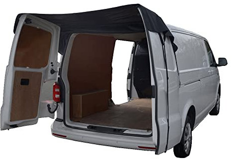 UK Custom Covers To Fit VW Transporter T5/T5.1 (2003-2015) Tailored Rear Barn Door Awning Cover Black - BDC401B