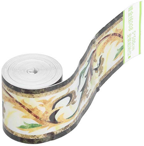 Cikonielf Papel Tapiz Borde Material De Pvc Adorno Adhesivo Autoadhesivo Decoración Para Sala De Estar Cocina Baño 5X500Cm