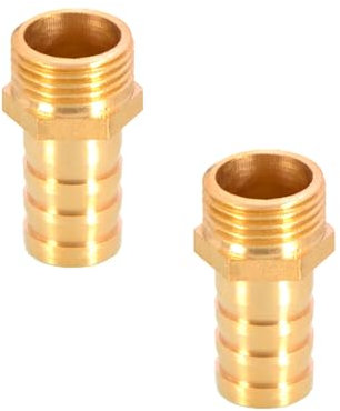TopHomer Raccord de Tuyau BSP en Laiton 6 mm/8 mm/10 mm/12 mm/16 mm/19 mm/25 mm - Mâle Fileté, Coupleur Adaptateur en Cuivre