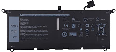 SwarKing Batterie de rechange DXGH8 compatible avec Dell XPS 13 9370 9380 Inspiron 13 7390 7391 Latitude 3301 E3301 Vostro 5390 5391 Series G8VCF H754V 0H754V P82G001