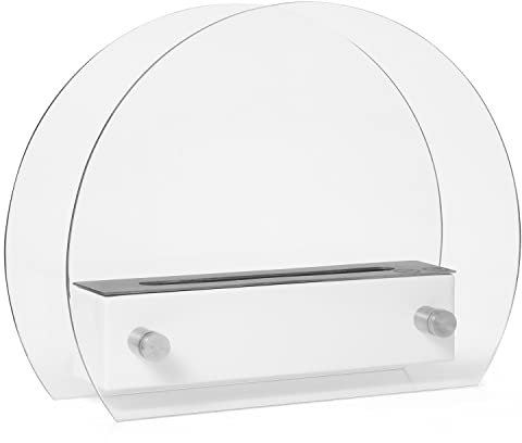 Moritz Tischkamin weiß 36 x 13 x 28 cm 500ml Tischfeuer Bio Ethanol-Brenner Deko Kamin Feuerstelle Ethanol-Kamin Ofen