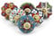 Craft Trade Cabinet Knobs for Dresser Drawers Decorative Assorted Colorful Ceramic Pull Handle for Kitchen Cupboard Wardrobe Furniture Hardware - Multicolor - Pack of 6