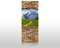 wandmotiv24 Duschrückwand 3D Sommerwiese in den Alpen - Steinmauer 80 x 200cm (B x H) - Aluminium 3mm M0658