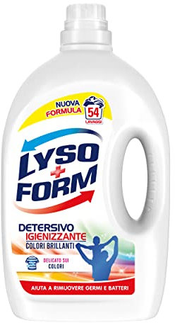 Lysoform Detersivo Igienizzante Colori Brillanti,Liquido Lavatrice per una Pulizia Profonda e Pulito Sicuro, Specifico per Capi Colorati, Fragranza Fresco Pulito, Confezione da 26 Lavaggi, 1.0 unità