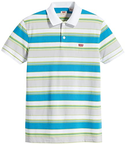 Levi's Housemark Polo Camiseta, Archie Stripe Macaw Green, XS Hombre
