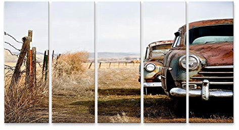 Bild auf Leinwand Oldtimer Wandbild Leinwandbild Bilder für Wohnzimmer GBNY-5P