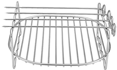 Abonda Air Fryer Accessories with Skewers, Double Layer Stainless Steel Airfryer Grill, Multi-Purpose Rack Stand for Cooking Steaming Baking, 6, 7, 8 inches