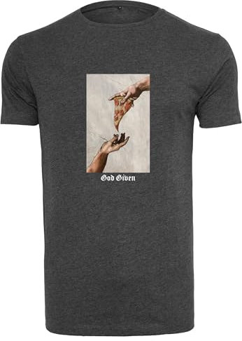Mister Tee Herren God Given Pizza Tee Charcoal, XXL