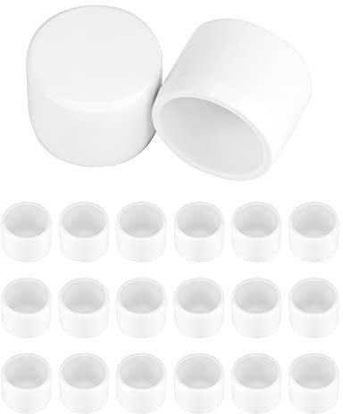 QWORK PVC External End Cap 3/4 Inch (1.05 OD) – Rigid White Fitting for Pipe Furniture, Garden Frames & Storage Racks