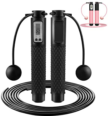 Aniuge Skipping Rope,Skipping Rope with Counter,Digital Speed Jump Rope,Speed jumping rope,For Kids Adults Fitness, Tangle-free Adjustable Rope, Weighted & Non-slip Handle for Fitness