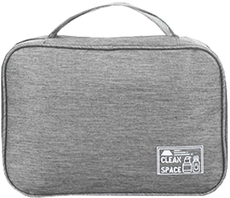 kamumanni Kulturbeutel zum Aufhängen für Reisen, wasserdichte Make-up-Organizer-Tasche für Männer und Frauen, tragbare Kosmetiktasche mit 3 Fächern und stabilem Griff für Toilettenartikel, GRAU
