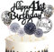 Feelairy Tortendeko Happy Birthday Deko Kuchendeko 41. Geburtstag Mann Frau, Schwarz Kuchen Topper 41. Geburtstag, Cake Topper Happy Birthday Ballon für Geburtstagstorte Deko 41 Jahre Frauen Männer