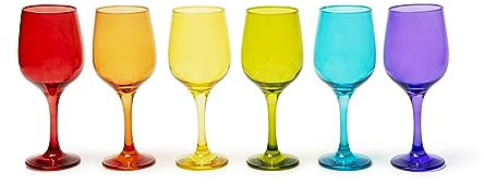 Excelsa Trinidad Lot de 6 verres multicolores, verre soufflé pulvérisé, capacité 480 ml.