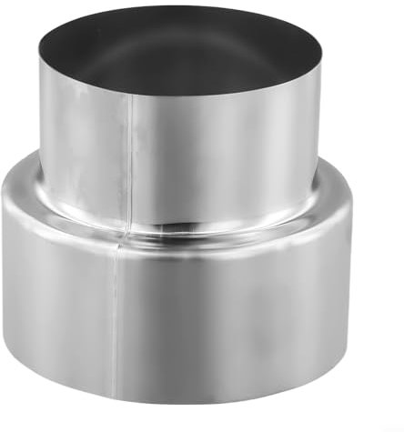 EpheyFIF Réducteur de tuyau de poêle en acier inoxydable - Réducteur de tuyau de cheminée - Résistant à la chaleur - Revêtement Senotherm (Ø 100 mm/Ø 80 mm)